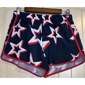 Womens workout gym Shorts Patriotic Stars 4th Of July Xersion Quick-dry SZ S